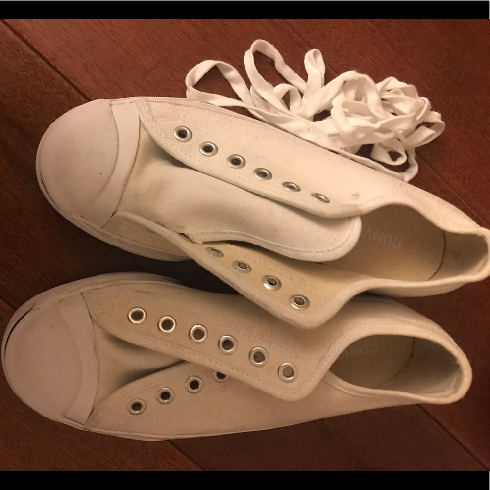 Jack Purcell white canvas platform converse